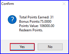 Points Redeem Confirmation
